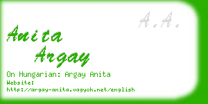 anita argay business card